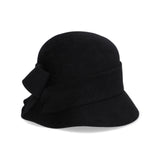 リボン巻きクロッシェ ブラック(BK)